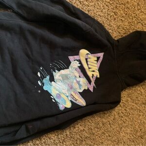 Nike Black Hoodie with swoosh turtle.